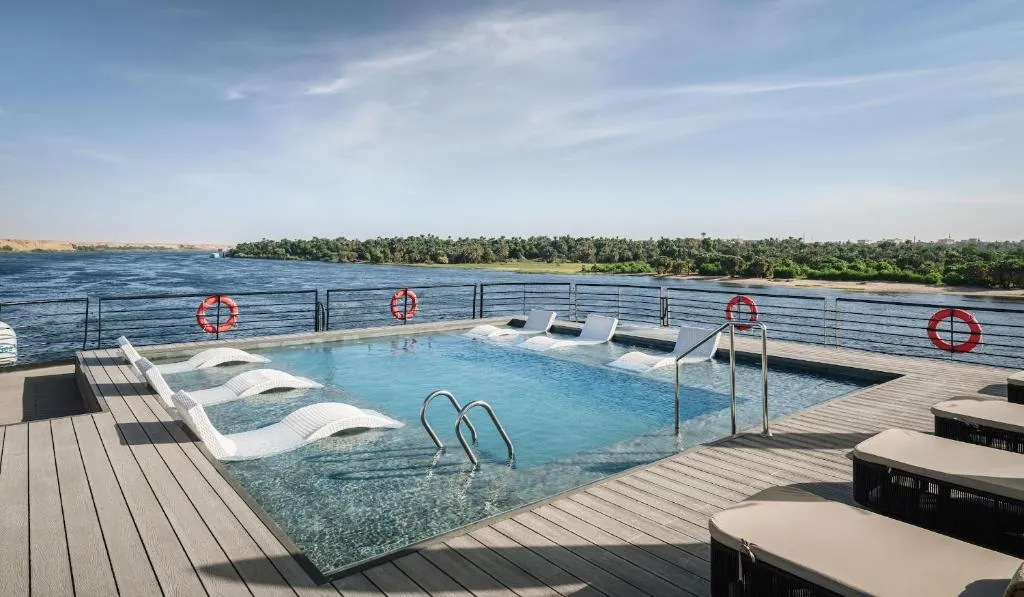 Sun deck of the Historia The Boutique Nile Cruise Nile cruise